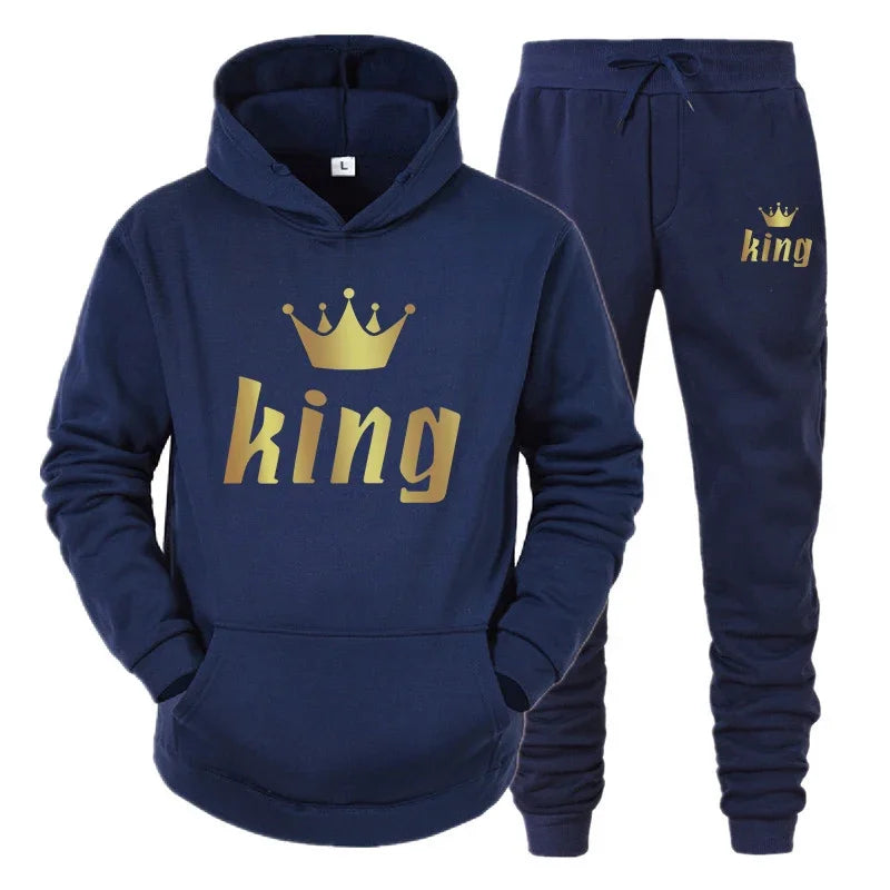 King And Queen Couple Outfit Hoodie and Jogger High Quality King Queen Tracksuit