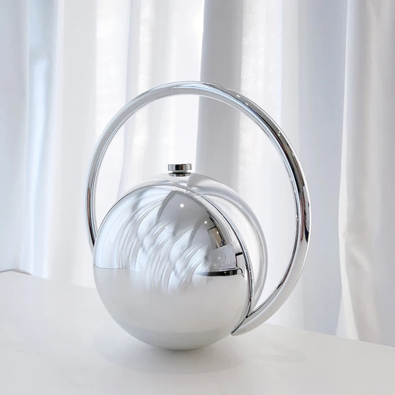 Exquisite Luxury Banquet Handbag Electroplated Handle Fashion Spherical Design Multi-functional Coin Purse Party Bag Acrylic Bag