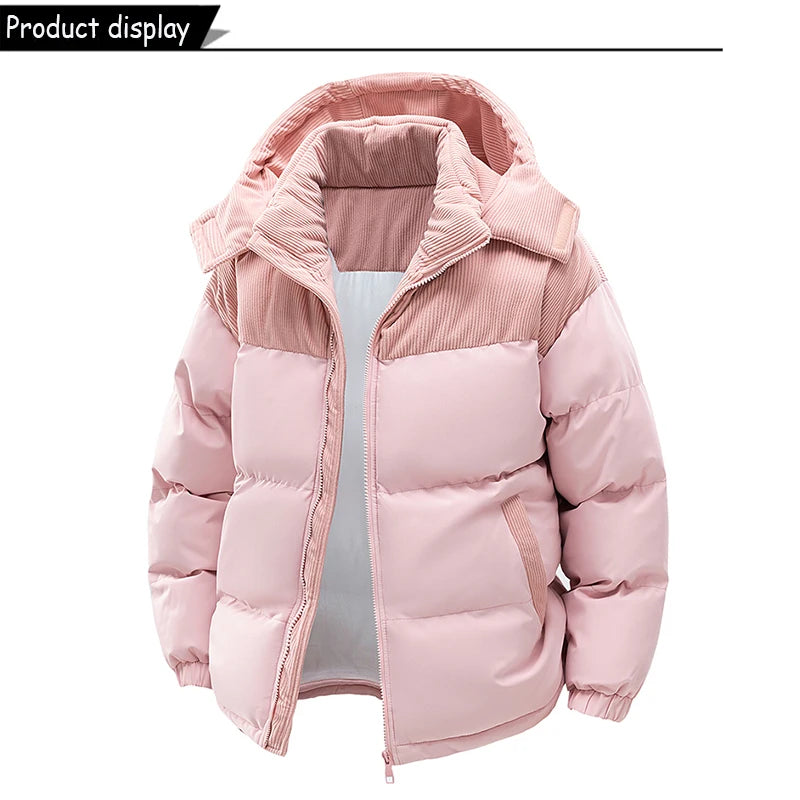 Winter  Outdoor Removable Hooded Windbreak Jacket  Warm Solid Jacket For Men