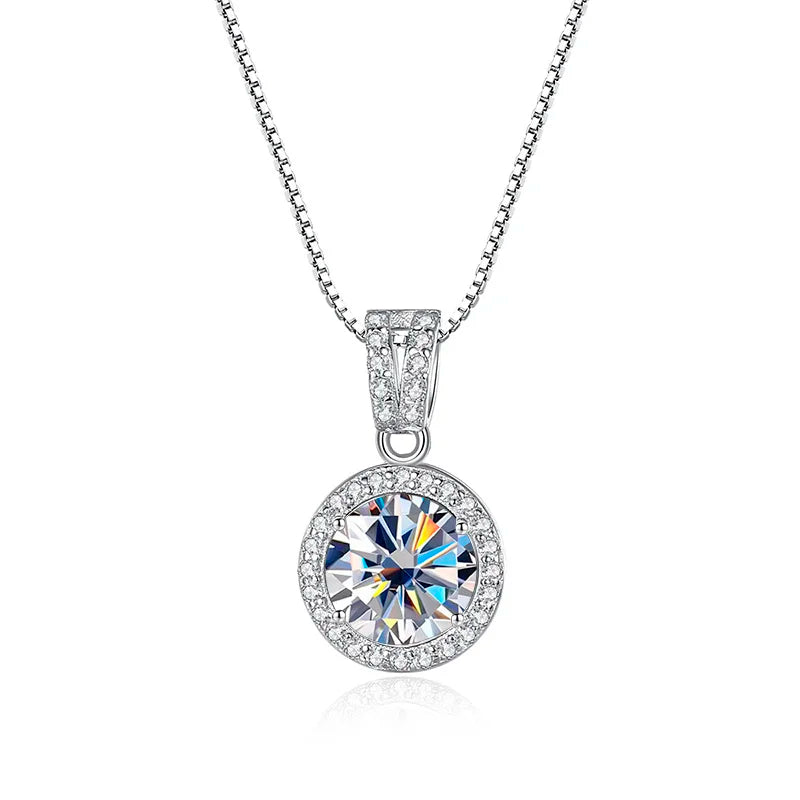 Moissanite Diamond Pendant Necklaces Luxury Chain