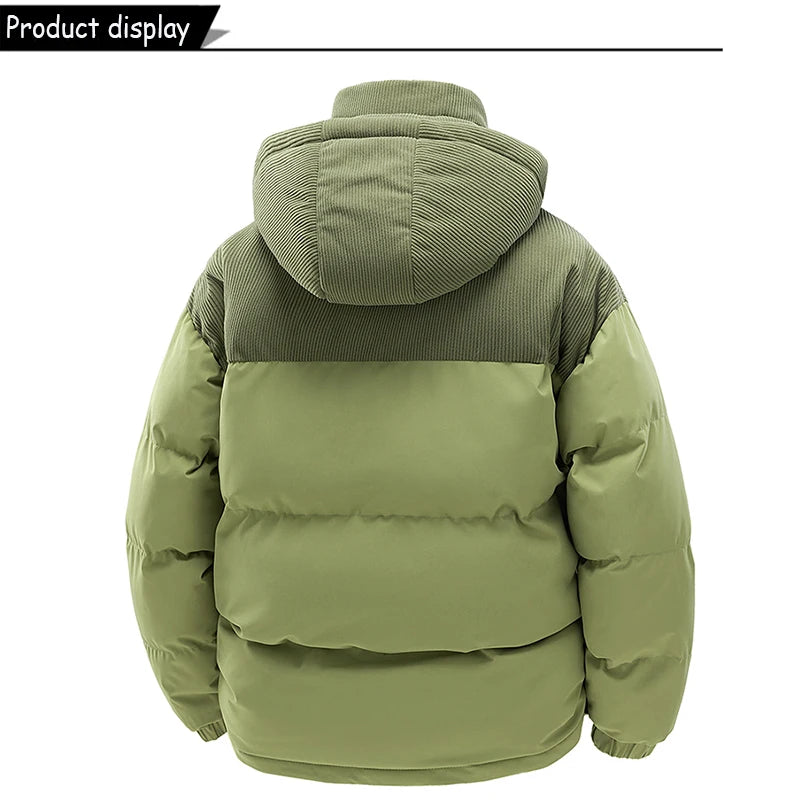 Winter  Outdoor Removable Hooded Windbreak Jacket  Warm Solid Jacket For Men