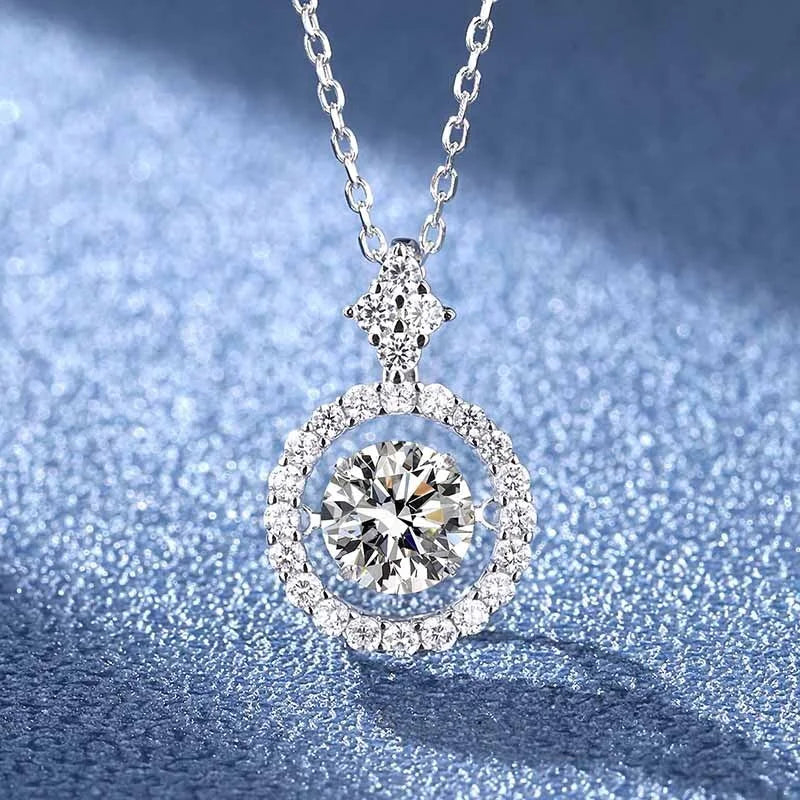 Simulated Diamond Necklace S925 Sterling Silver Jewelry