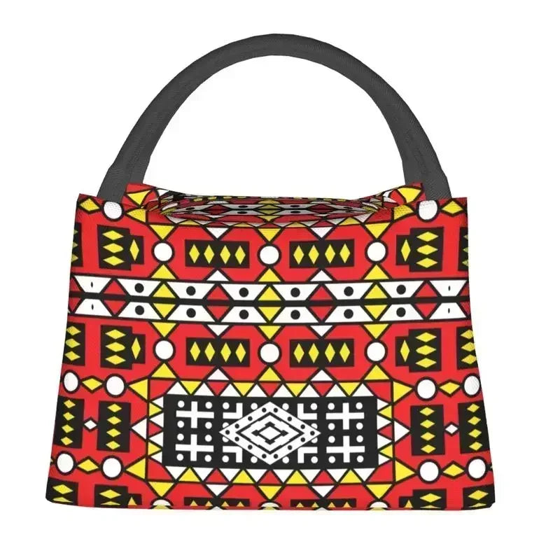 Ankara Print Insulated Lunch Bag for African Pattern Wax Design