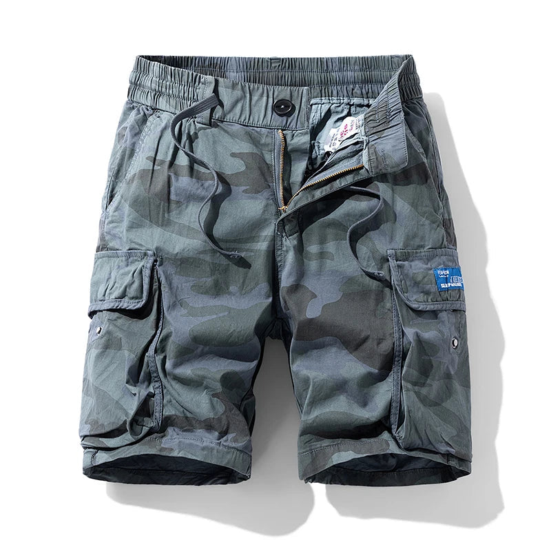 Outdoor Leisure Camouflage Comfortable Shorts For Men Elastic Waist Loose Straight High-Quality