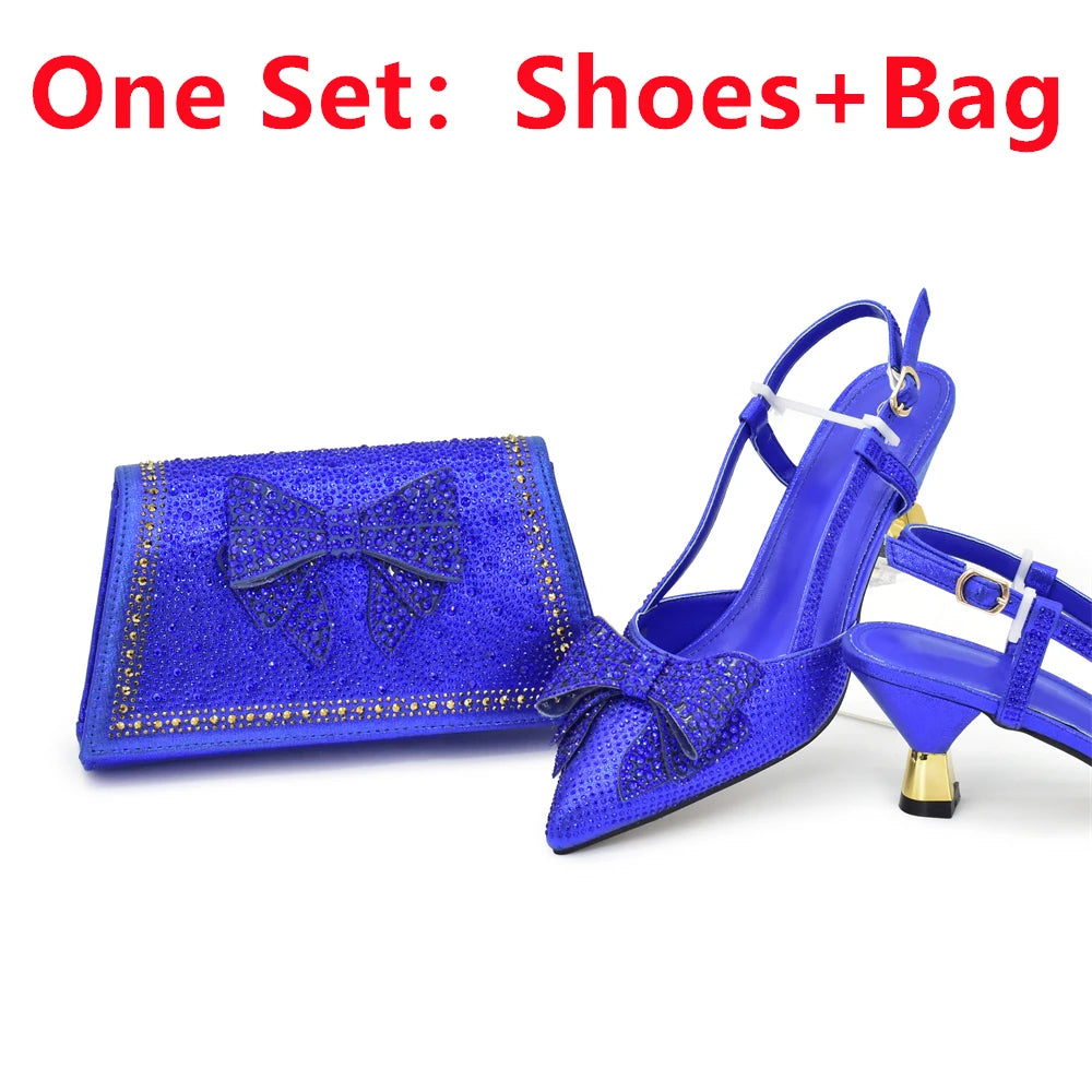 New Arrival Italian Shoe and Bag Set Designer Wedding Luxury  Shoes and Bag Set