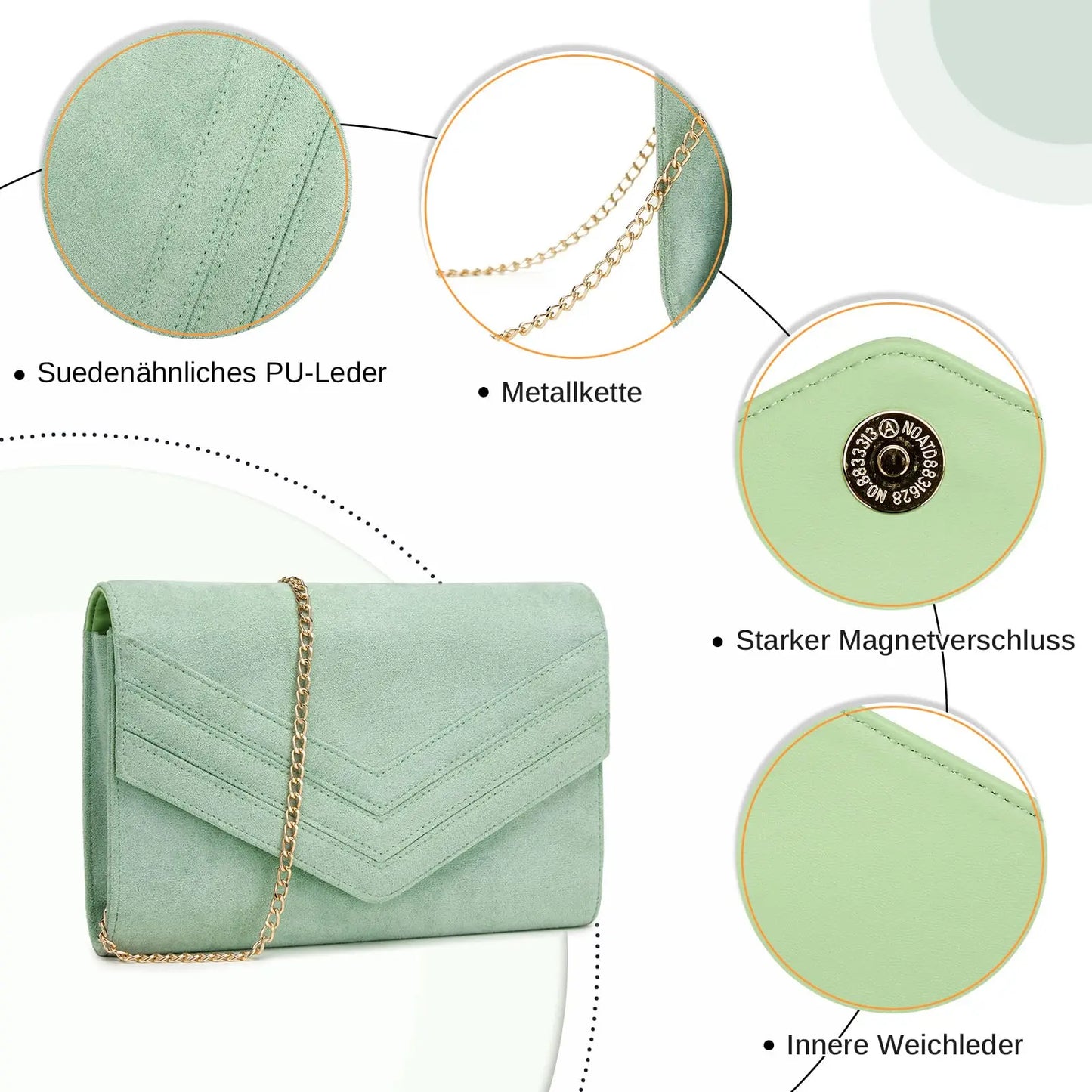 Clutch Envelope Pochette Evening bag Elegant Fashion necklaces bag handbag for wedding
