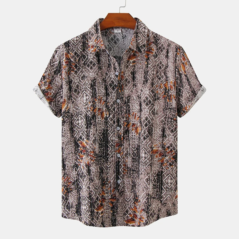 Summer  Fashion Social Beach Style Men Short Sleeve