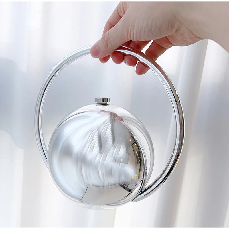 Exquisite Luxury Banquet Handbag Electroplated Handle Fashion Spherical Design Multi-functional Coin Purse Party Bag Acrylic Bag