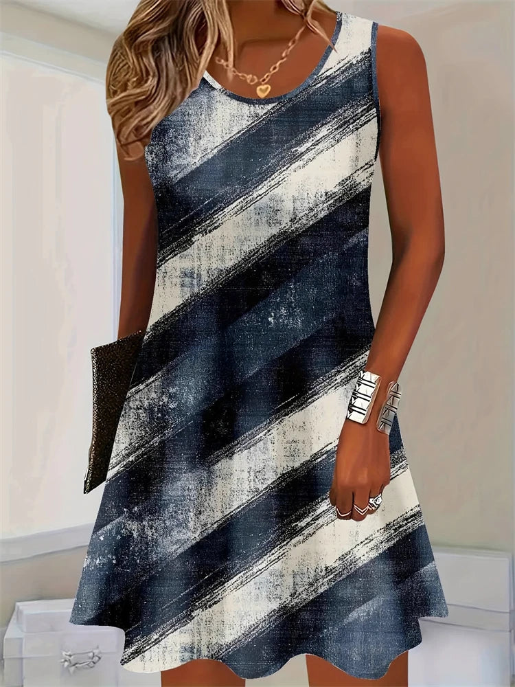 Summer Sleeveless Round Neck Vacation Dresses