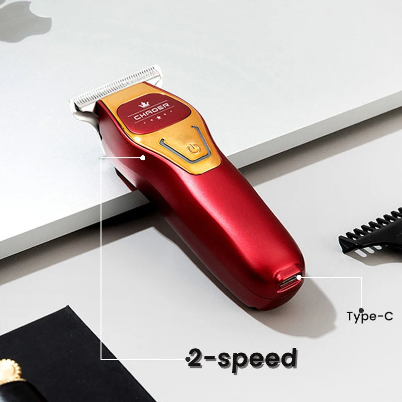 Powerful Professional Hair Trimmer Men 0 MM T Blade Electric Clipper Rechargeable