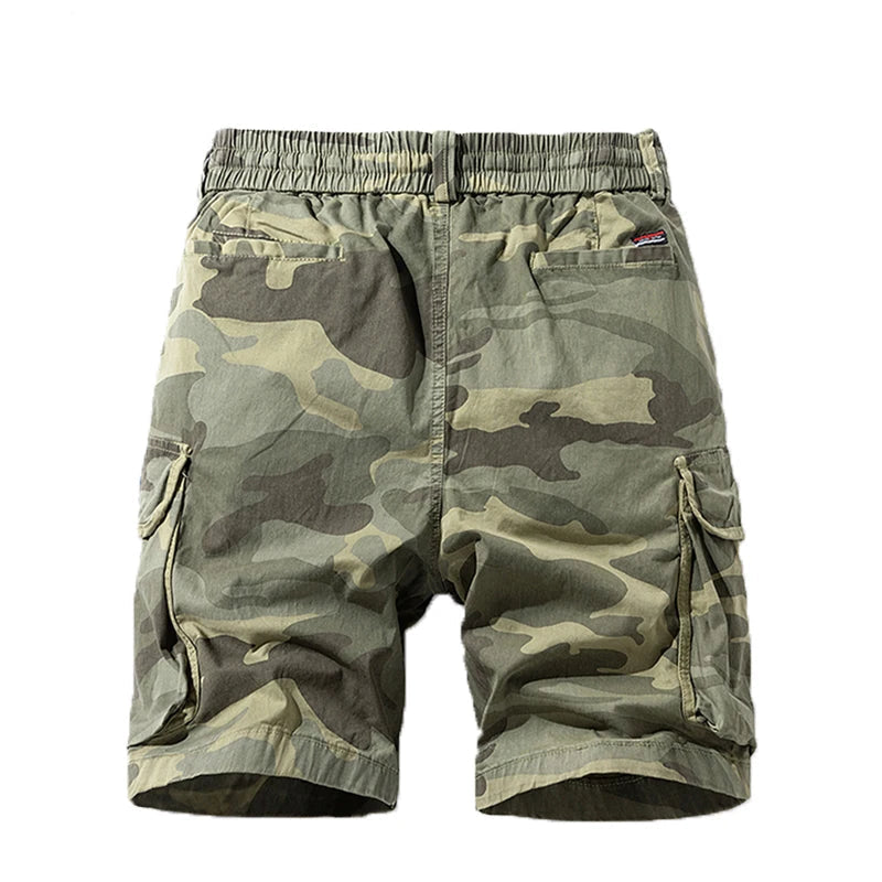 Outdoor Leisure Camouflage Comfortable Shorts For Men Elastic Waist Loose Straight High-Quality
