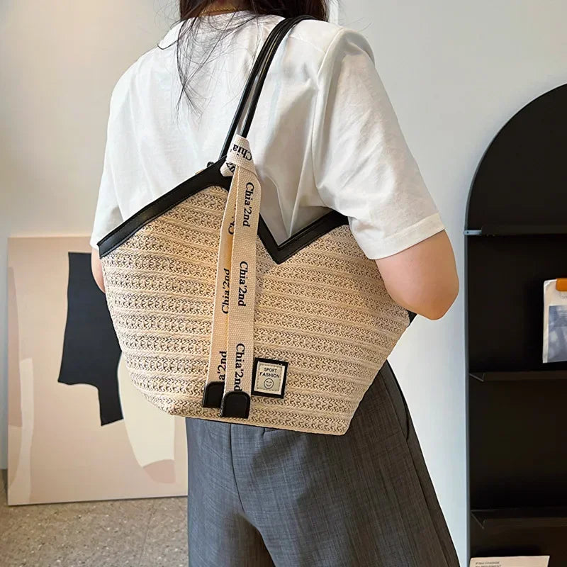 Bag Vintage Handmade Woven Shoulder Bag Raffia circle Rattan bags