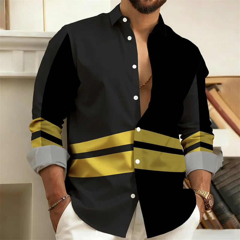 Long-Sleeve Shirt, Stylish Men's Shirt, Outdoor Streetwear Trendy Men's Top S-6XL