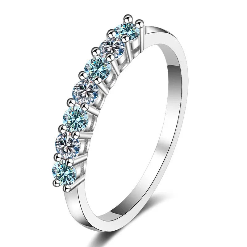 Round Moissanite Luxury Silver Ring
