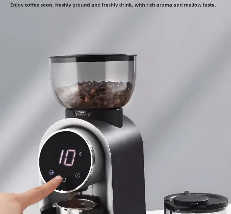 Electric Burr Coffee Grinder Automatic Precision Mill Espresso Drip Pour Over Transparent Bean Storage Container