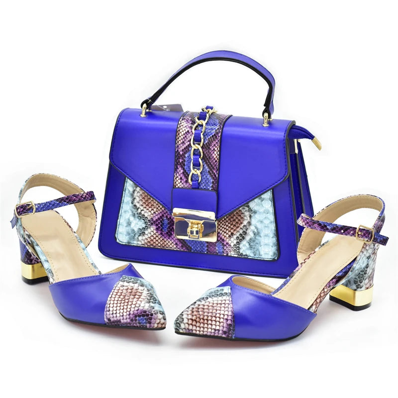 Fashion Leopard Shoes and Bag Set Wedding Pumps for Women Bride Shoes and Bag for Party Wedding