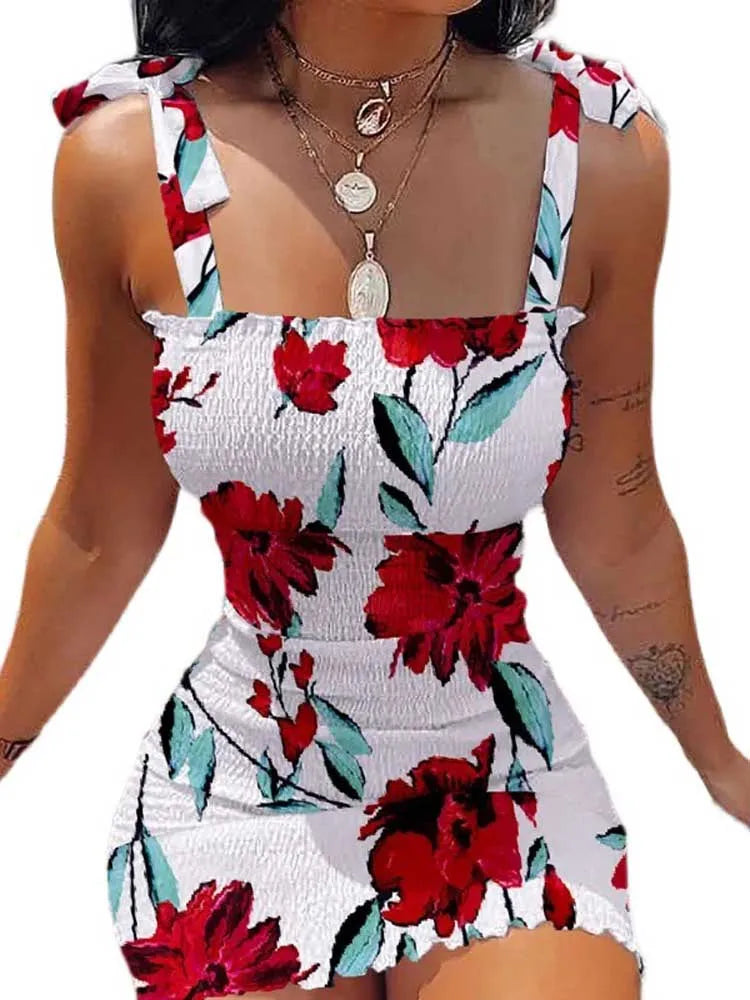 Elastic Waist Summer Sleeveless Off The Shoulder Party Dress