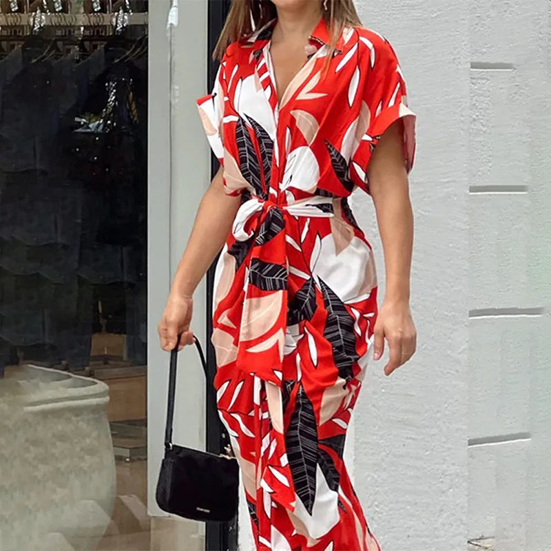 Belt Elegant Long Skirt Summer Sexy Party  Dress