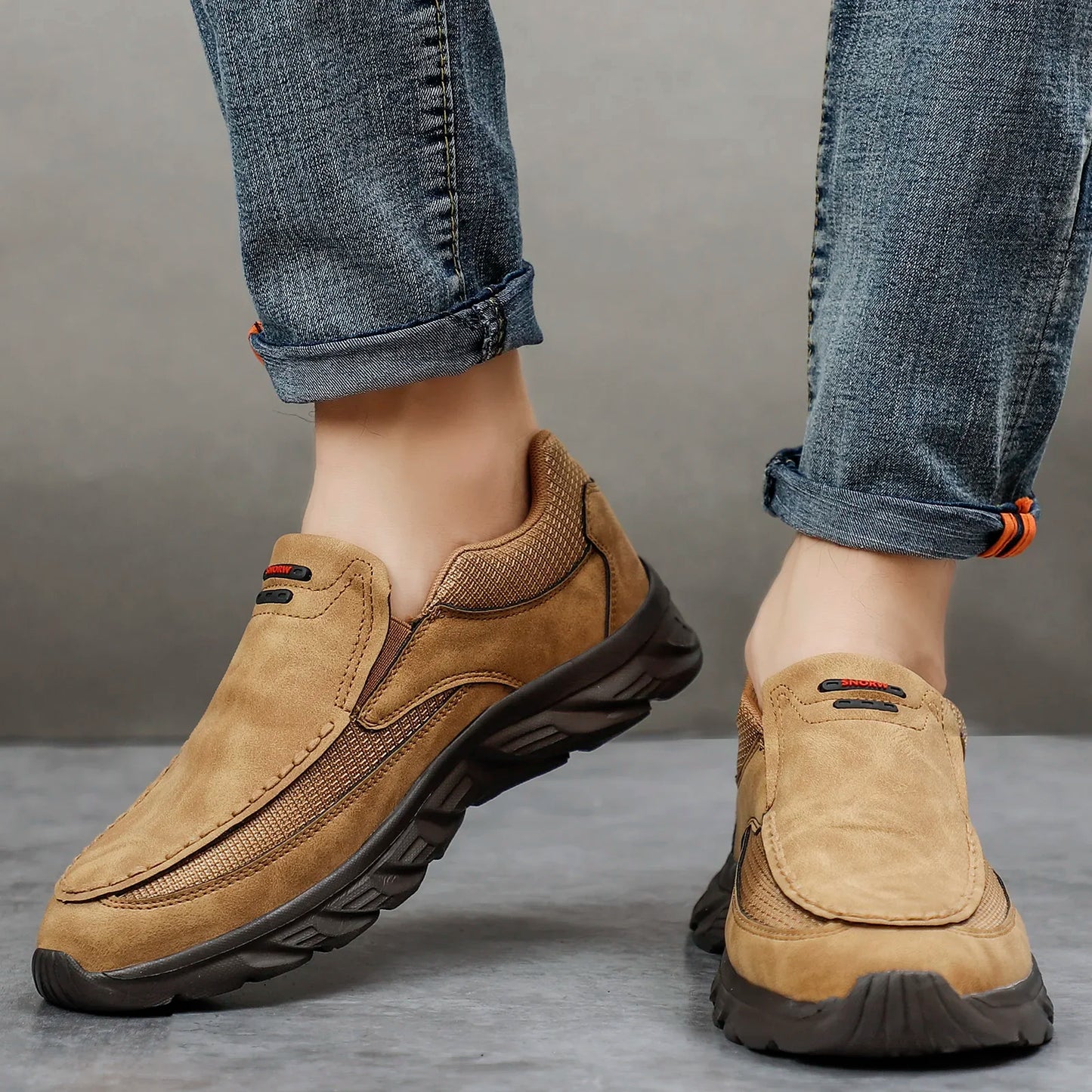Men Sneakers Comfortable Leather Flat Footwear For Men