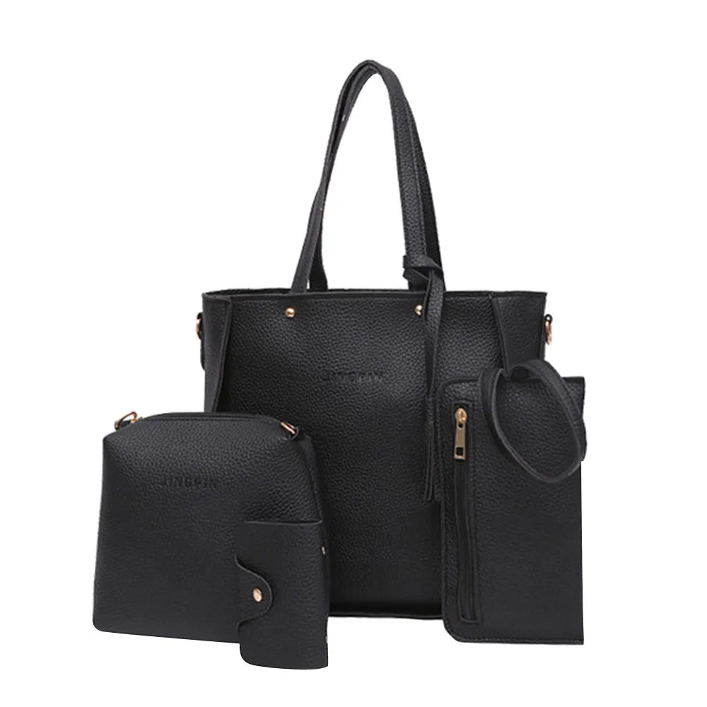4Pcs/set Crossbody Bags  Leather Shoulder Bags Purse Ladies PU Crossbody Bag Bolsa