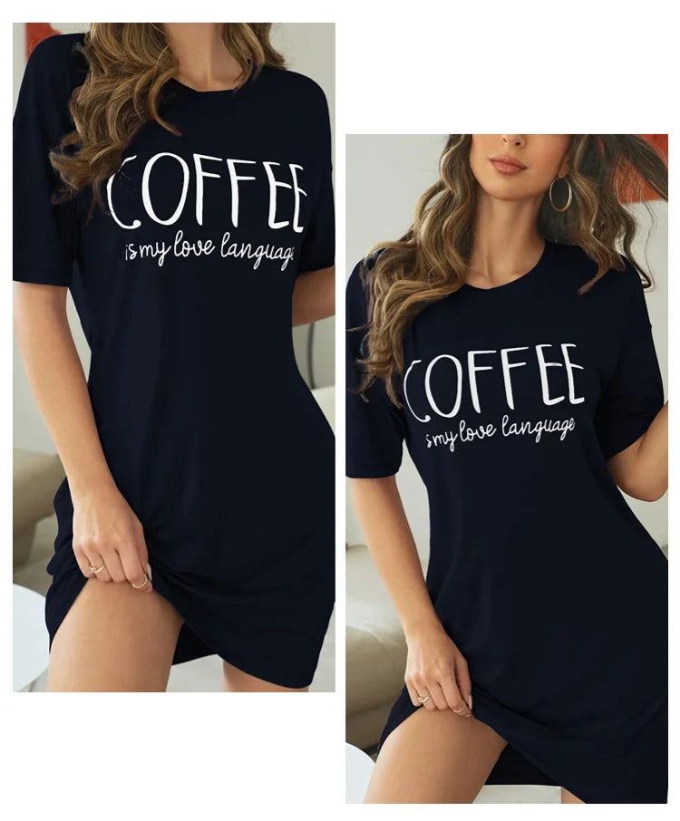 Sleepwear Dress Loose Fit Tee Nightwear Home Clothes Nightie Loungewear