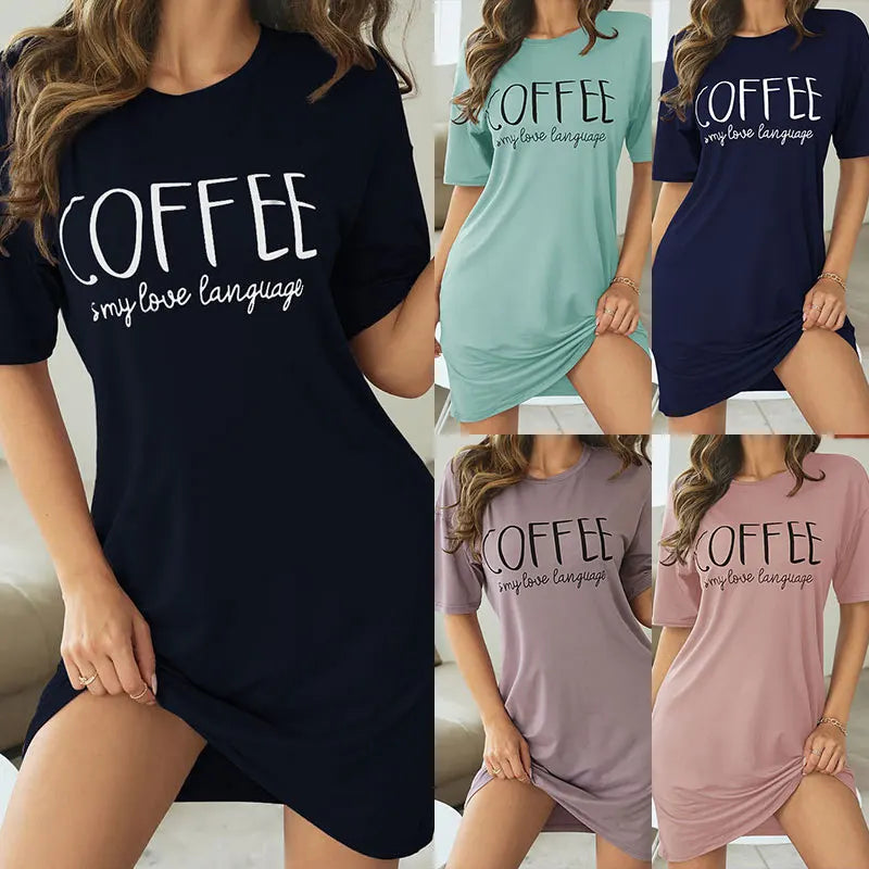 Sleepwear Dress Loose Fit Tee Nightwear Home Clothes Nightie Loungewear