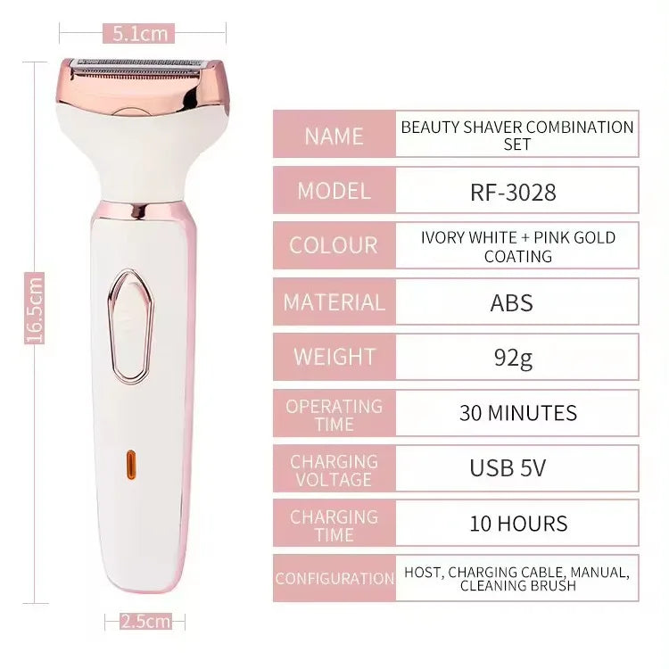 Electric Shaver for Intimate Care of Women's 4in1 Armpit Hair Private Area Pubic Hair Trimmer