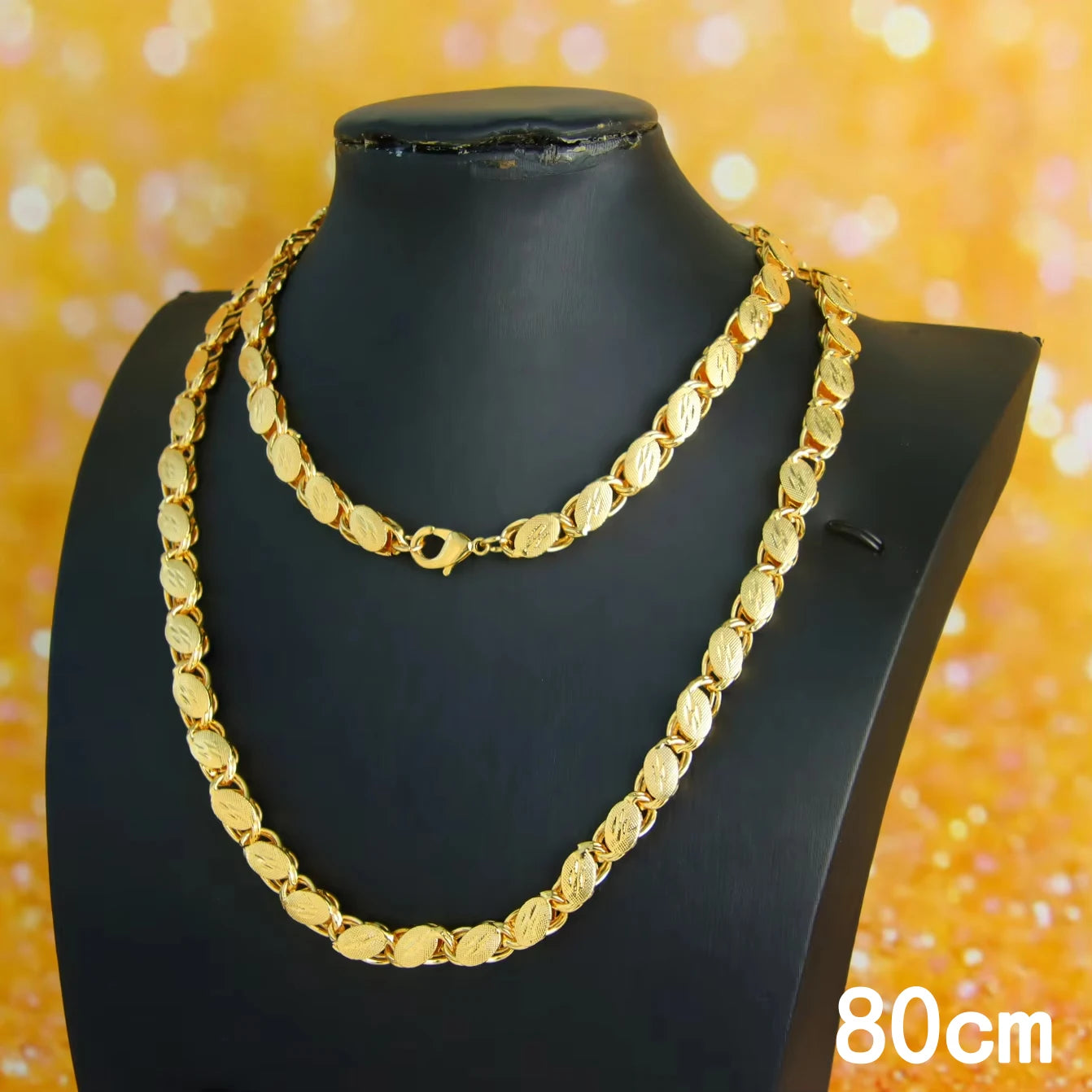 Luxury Long Necklace 50/100cm 24k Gold Plated Islamic Turkish Jewelry