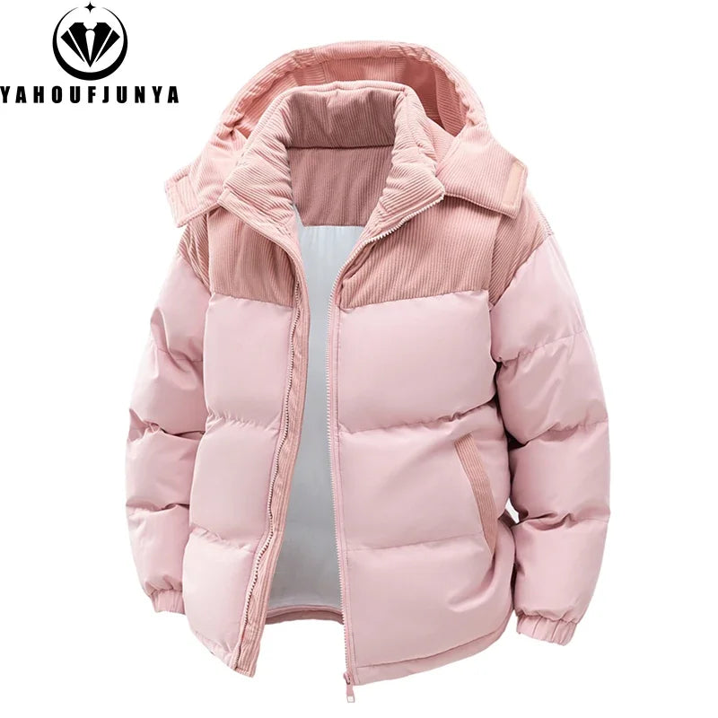 Winter  Outdoor Removable Hooded Windbreak Jacket  Warm Solid Jacket For Men