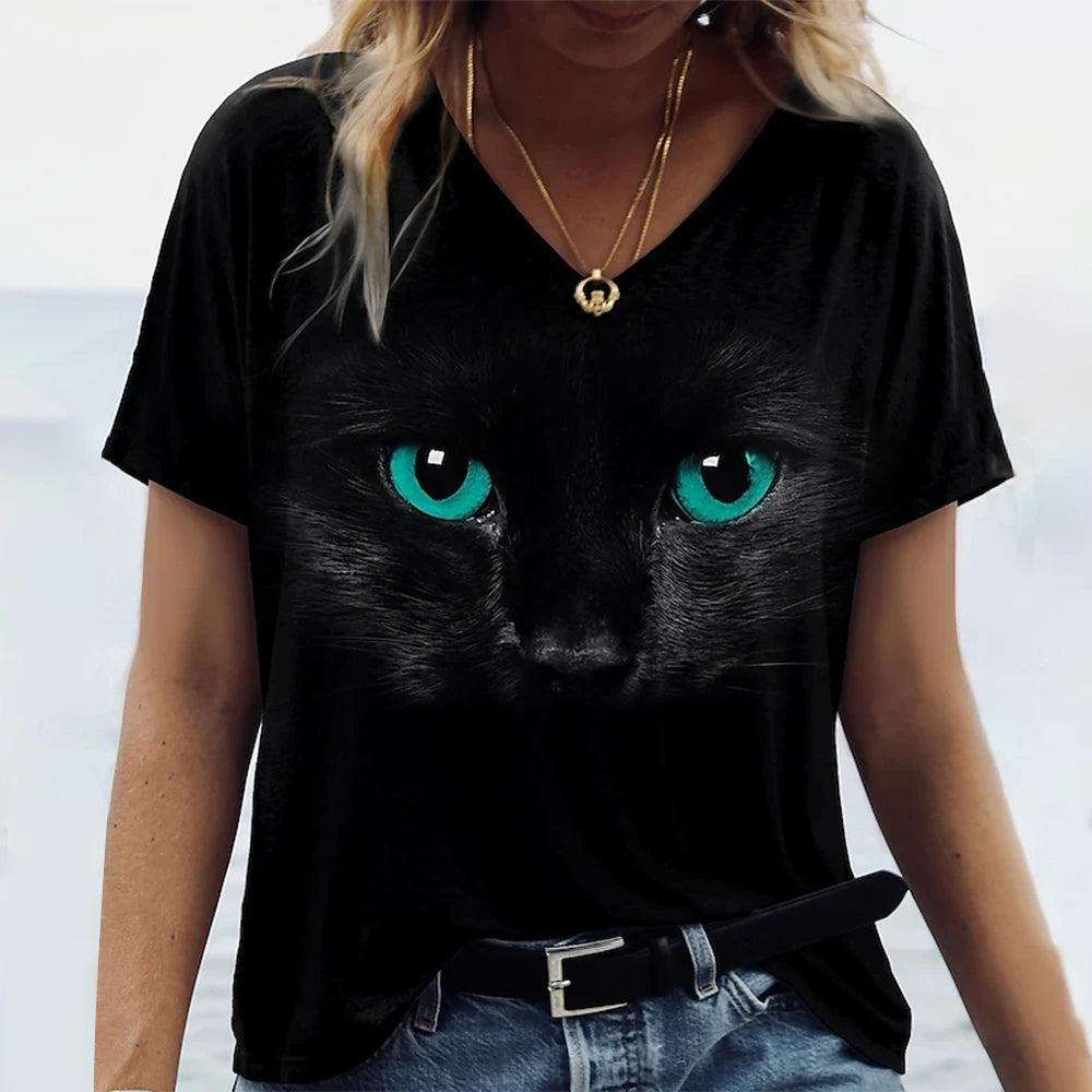 Short Sleeve T-Shirts 3d Flower Print Round Neck
