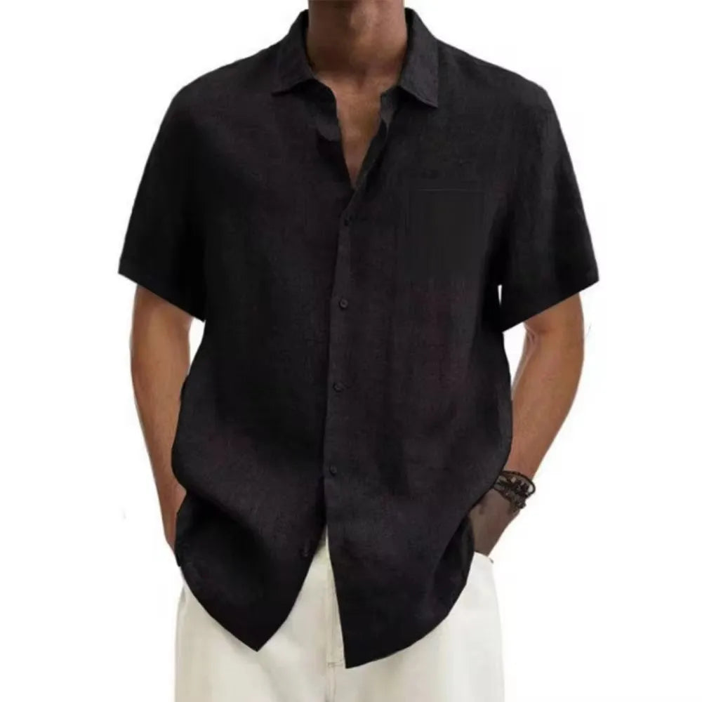 men Cotton Linen Hot Sale Sleeved T- Shirts