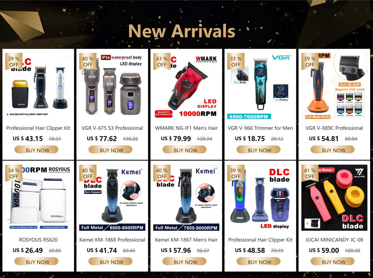 Hair Trimmer Machine Metal Body Stainless Steel Blade Hair Clipper Beard Trimmer for Men