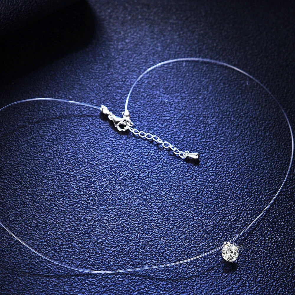 Pendant Necklace Transparent Fishing Line Chain Party