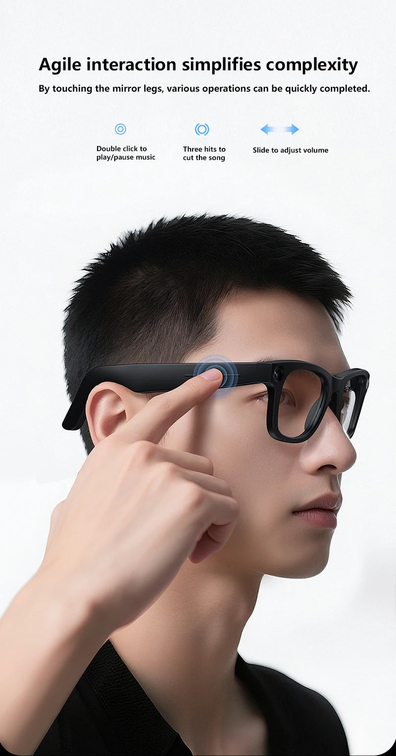 G300 Smart AI Glasses 800W pixel AI Shooting Camera HD Photo Video Voice Call Translation Waterproof Bluetooth Glasses