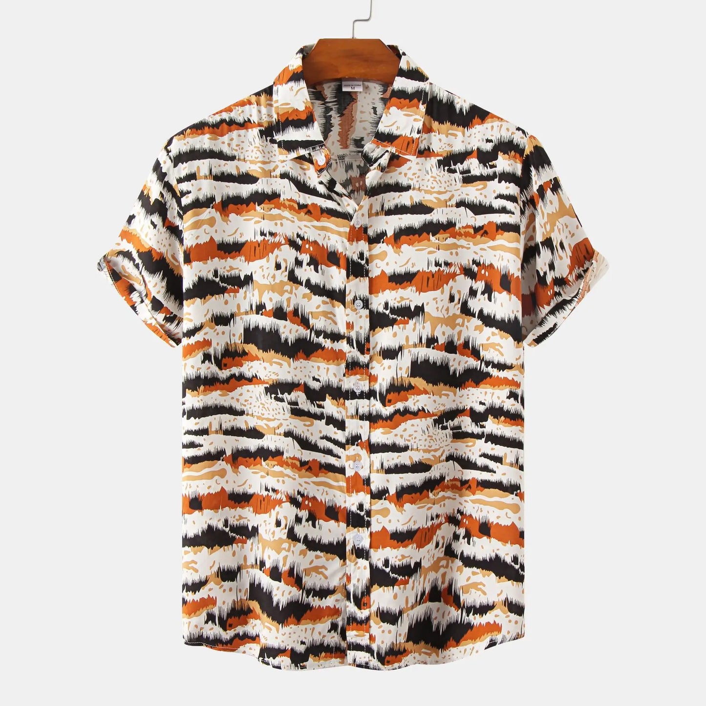 Summer  Fashion Social Beach Style Men Short Sleeve