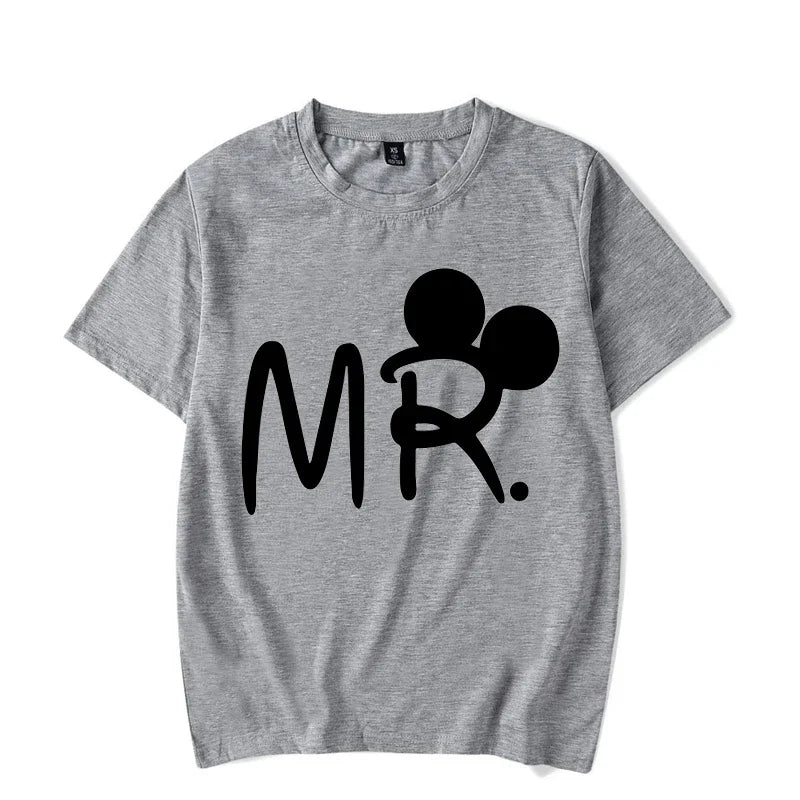 Mouse Cartoon MR MRS Print Couple TShirt Lovers Bird