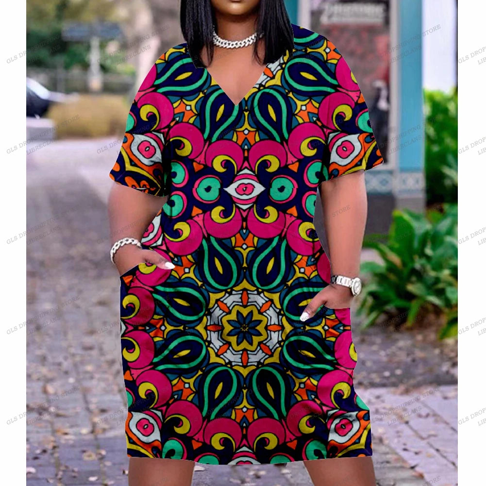 Black Africa Evening Boho Large Size Chain Sexy Dress