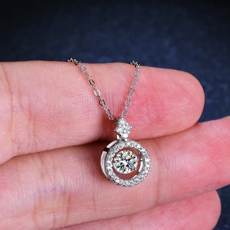 Simulated Diamond Necklace S925 Sterling Silver Jewelry