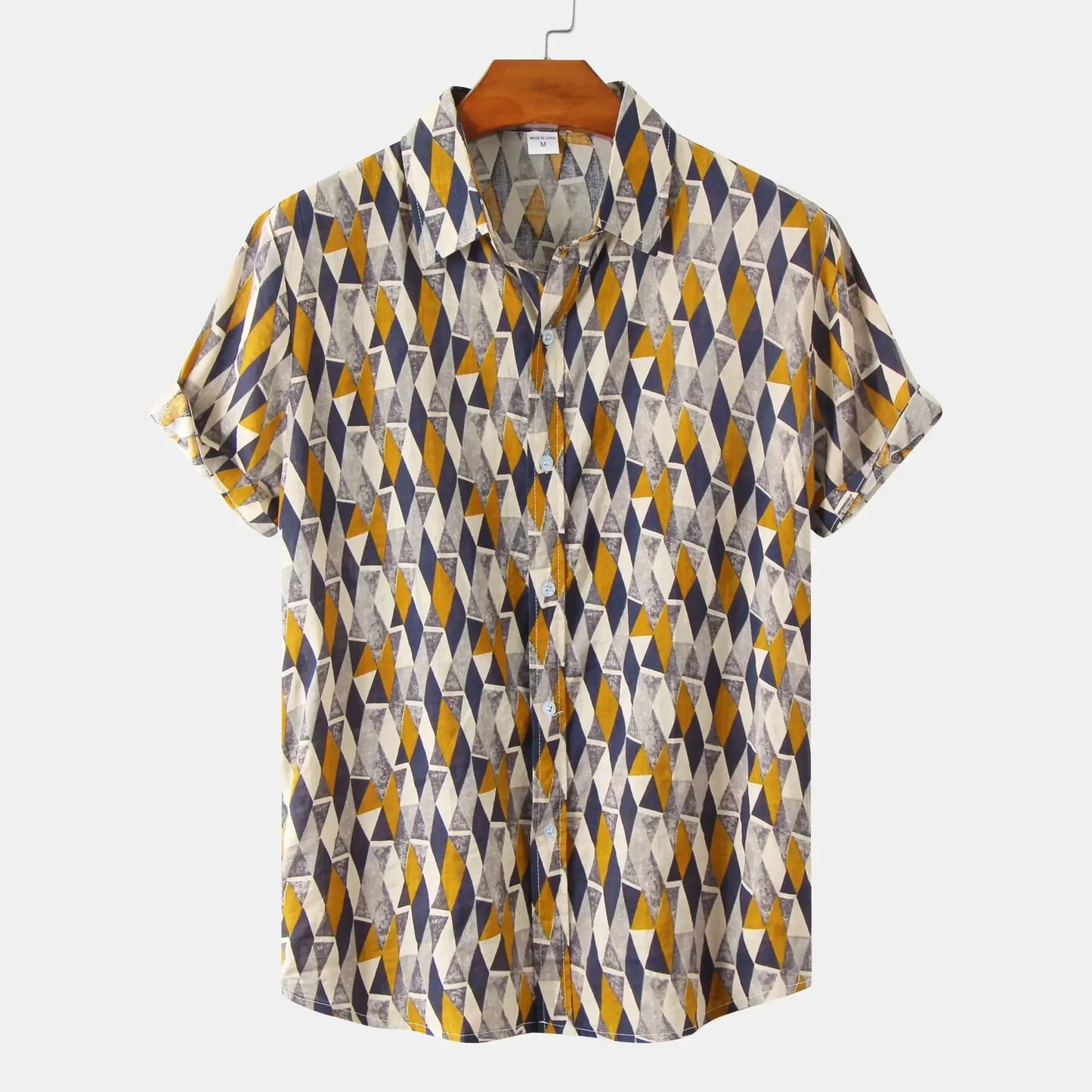 Summer  Fashion Social Beach Style Men Short Sleeve