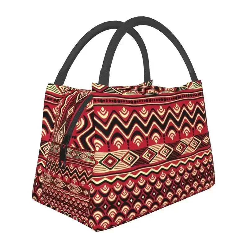 Ankara Print Insulated Lunch Bag for African Pattern Wax Design