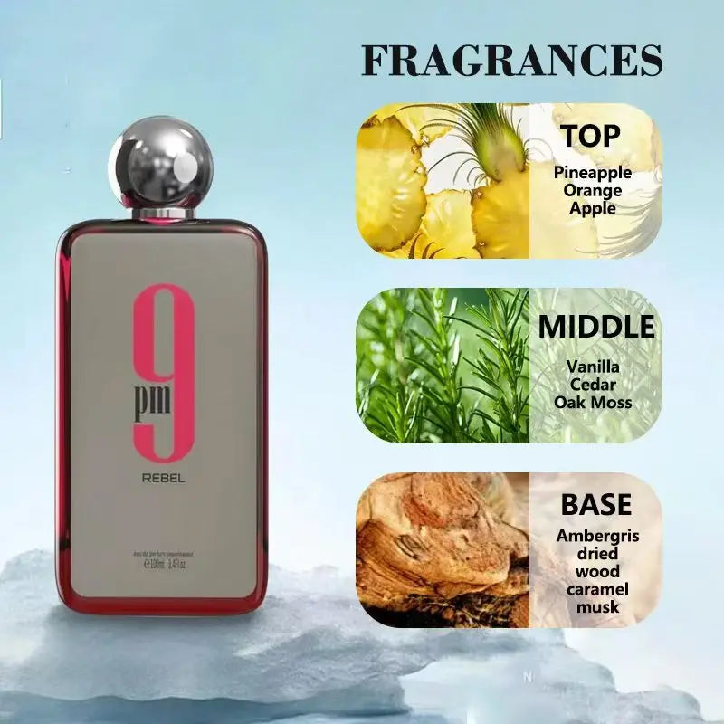 100ML Afnan 9 PM Rebel Unisex Eau De Parfum High Quality Perfume For Men And Women