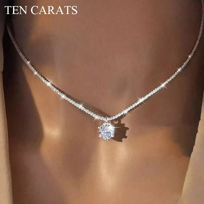 Classic Crown Silver Necklace for Women