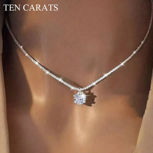 Classic Crown Silver Necklace for Women