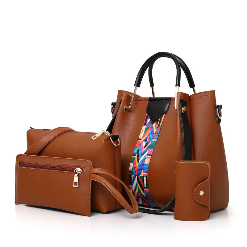 Luxury Handbag Large Capacity  4 set Bag  Shoulder Bag Wallet Card Case