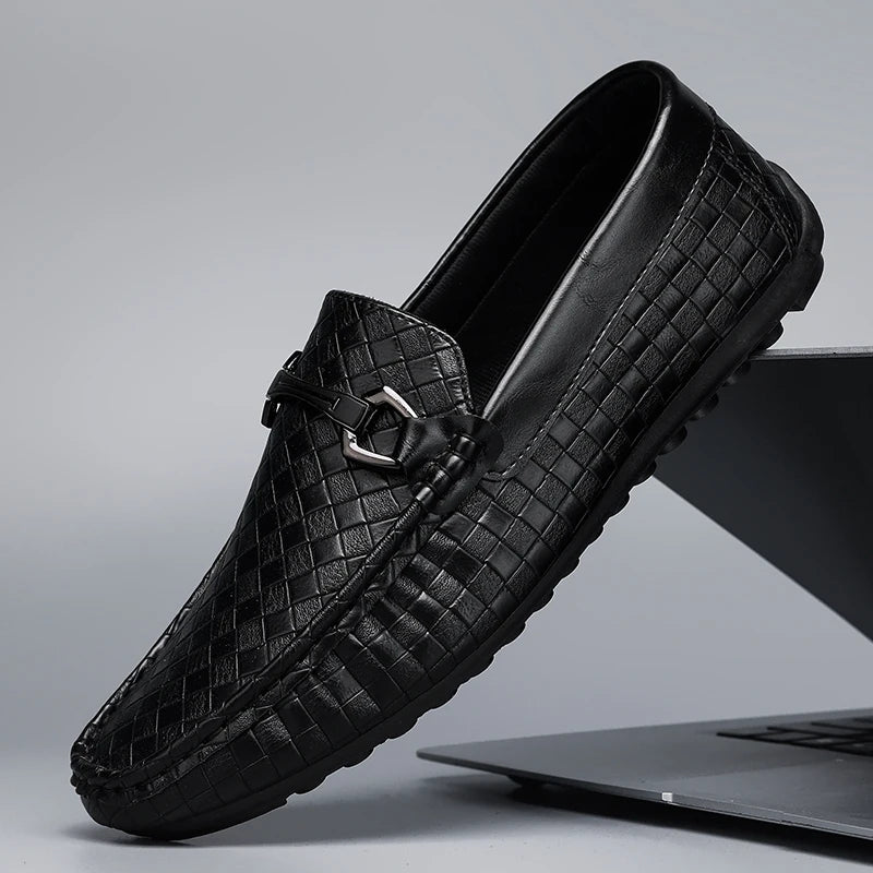 High Quality Men Loafers  Leather Shoes Slip on Flats Comfortable  Lightweight Walkingand  Driving Shoes