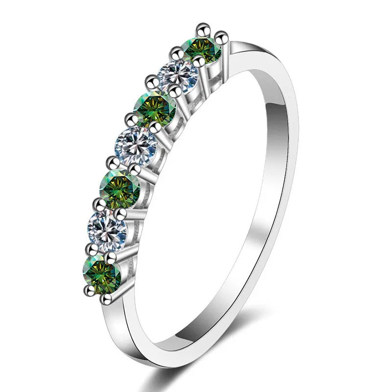 Round Moissanite Luxury Silver Ring