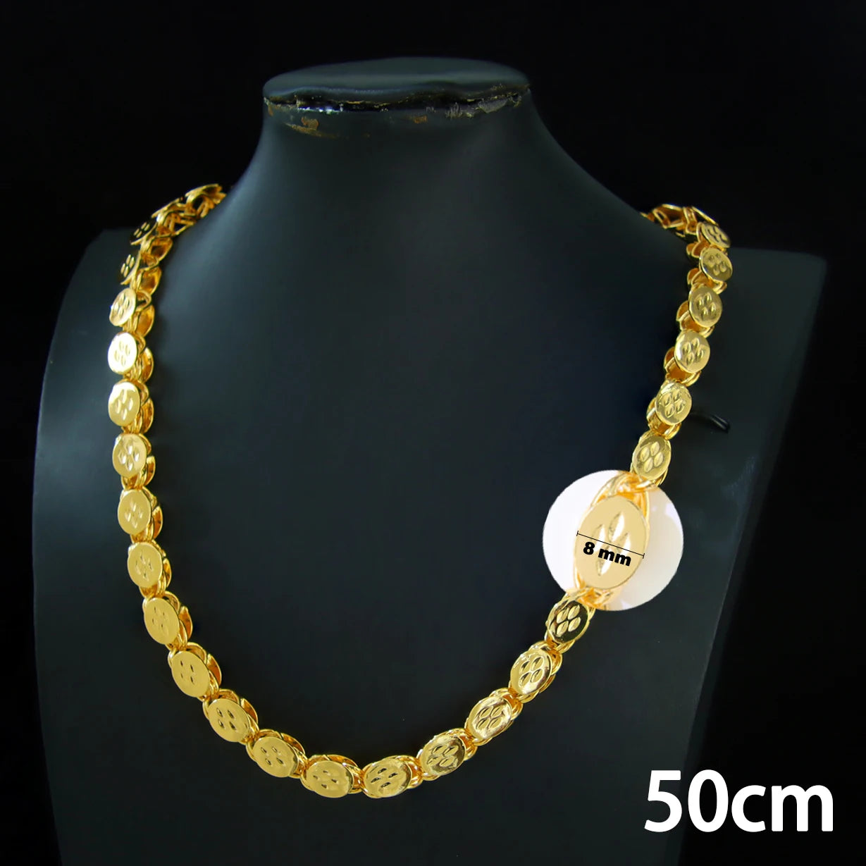 Luxury Long Necklace 50/100cm 24k Gold Plated Islamic Turkish Jewelry