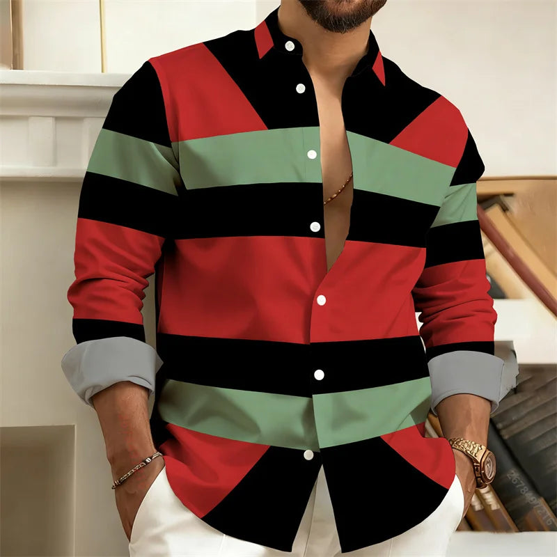 Long-Sleeve Shirt, Stylish Men's Shirt, Outdoor Streetwear Trendy Men's Top S-6XL
