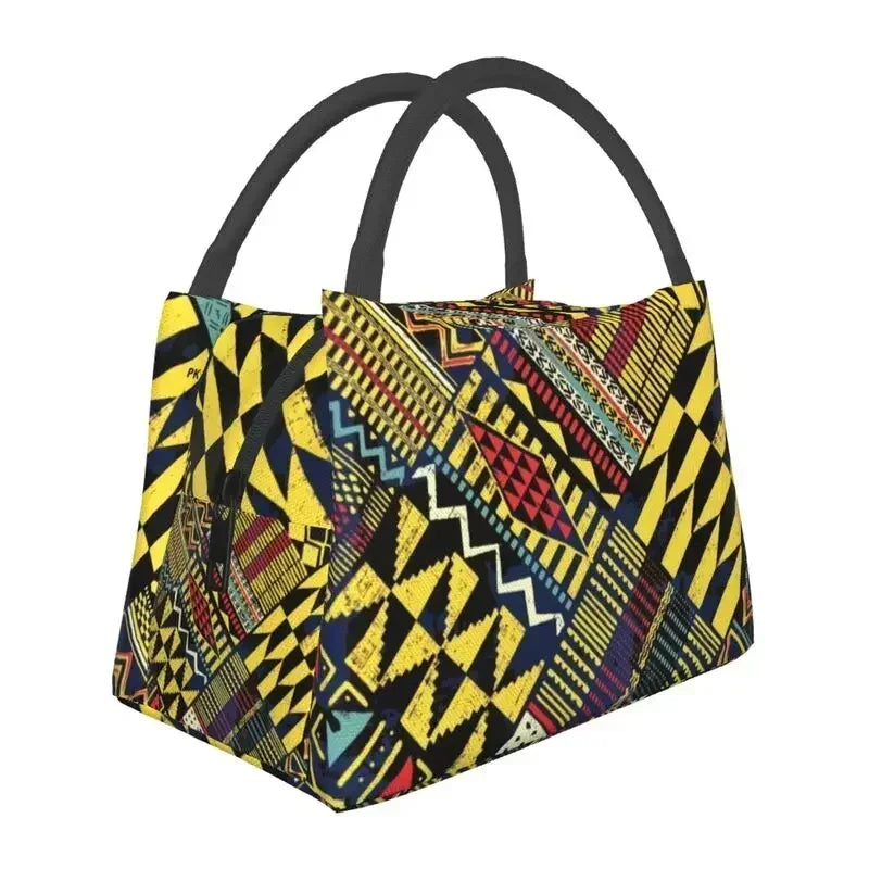 Ankara Print Insulated Lunch Bag for African Pattern Wax Design