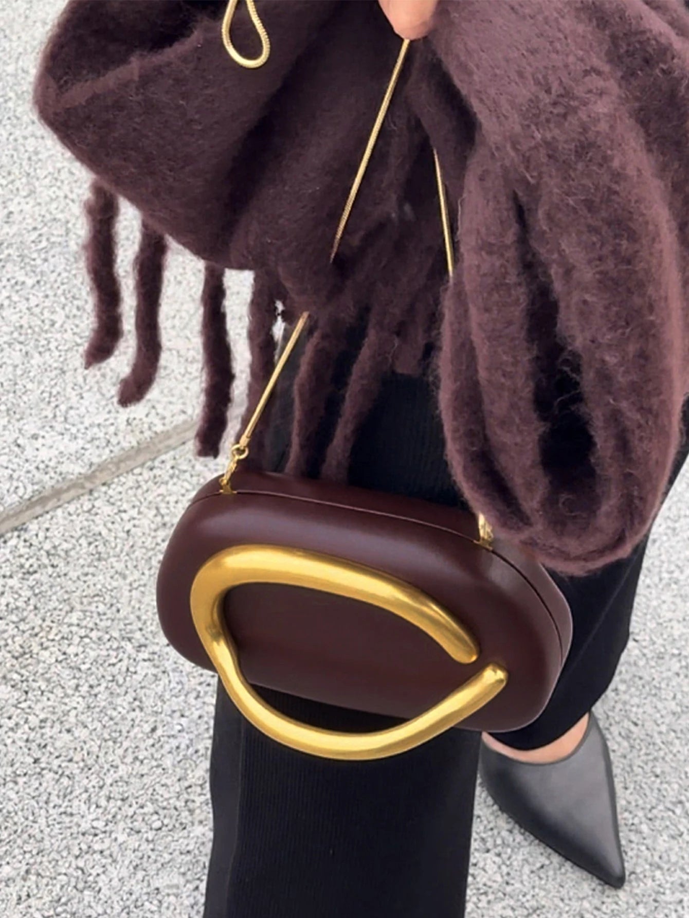 Metal Closure Clutch Evening Bags For Women Luxury Designer Handbag MINI wallet Vintage Elegant Oval Box Chain Strap Shoulder